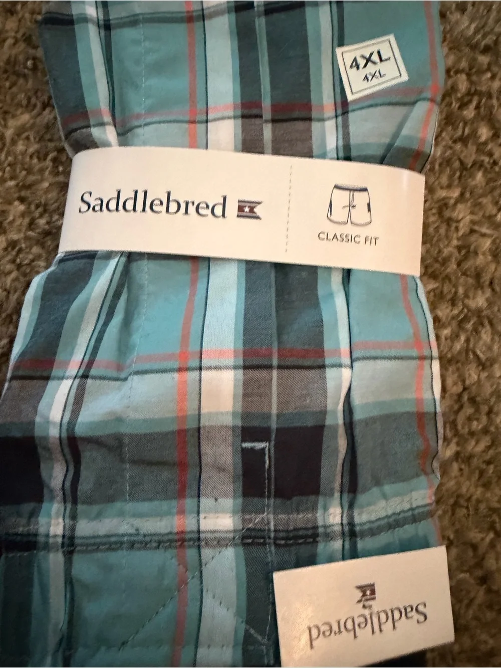 Saddlebred Kids Red Fishing-Print Pajama Pants with Plaid Mix